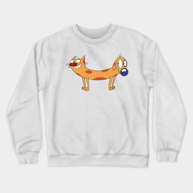 CatDog Crewneck Sweatshirt by FoxtrotDesigns